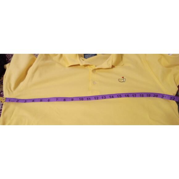 Vintage Masters Golf Polo Shirt Yellow Made in Hong Kong Mens Augusta SZ Med - Picture 8 of 8